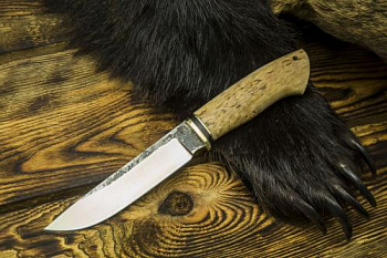 Нож Путник 1,кован.ст.Х12МФ,дюраль,стабилизированная карельская береза