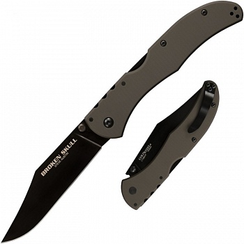 Нож CS_54SBG Broken Skull 4 (OD Green) складной, сталь XHP, рукоять зеленая Нож CS_54SBG Broken Skull 4 (OD Green) складной, сталь XHP, рукоять зеленая