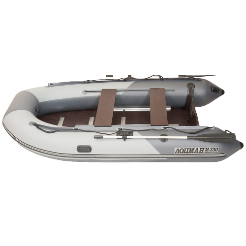 Лодка "Лоцман" М-330 НД (надув.дно низ.дав.)  св.серая/серая