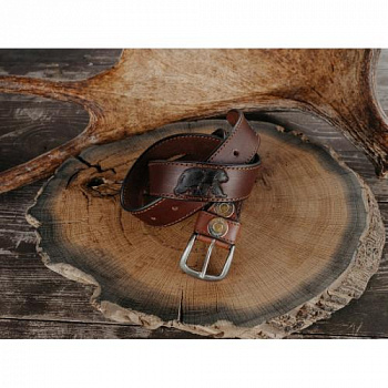 Поясной ремень (Коричневый, Медведь, 130 см)