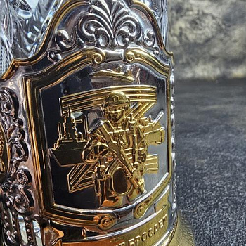 Чайный набор никел. с черн. "Солдат СВО" С7408/312