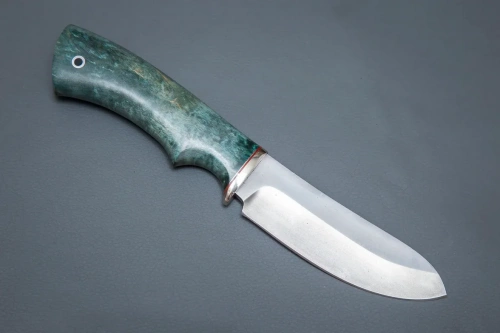 Нож Кречет, ст.D2 мельхиор, стабилизированная карельская береза