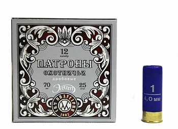 Патрон к.12х70 №1 СКМ 36гр п.Россия, "Русь" 1уп/25шт