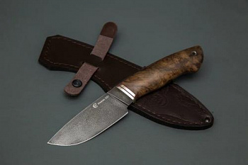 Нож Разделочный,кован.ст.,ХВ5,мельхиор,орех(кап)