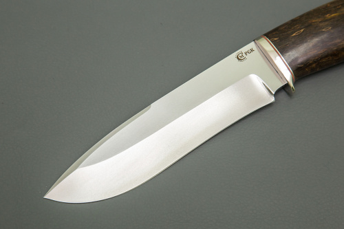 Нож Скиф,сталь PGK,мельхиор,стабилизированная карельская береза