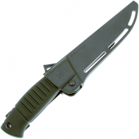 Нож Кизляр "Вектор" (рукоять эластрон), цвет: хаки