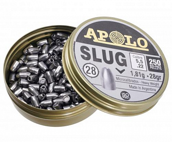 Пуля пневм. APOLO "Slug", для винт., 5,5 1.8 гр. (250 шт.)