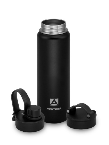 Термос "Арктика" 708-700S черный ( с доп пробкой  с питьевой системой)