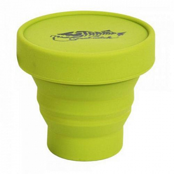 Стакан Tramp силиконовый складной с крышкой (оливковый,180мл)