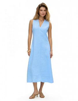 ПЛАТЬЕ NORVEG LINEN  ЖЕНСКОЕ PLUS SIZE ЦВЕТ ГОЛУБОЙ,