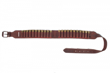 Патронташ открытый Хольстер 25 лет 22п.12кал.длинаL(1300мм) / кожа ((Коричневый)