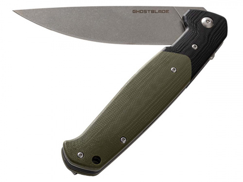Нож скл GhostBlade Rune, сталь D2 108 мм G10 олив/чёрнфлип