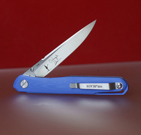 Нож "ASTRIS", blue, автограф