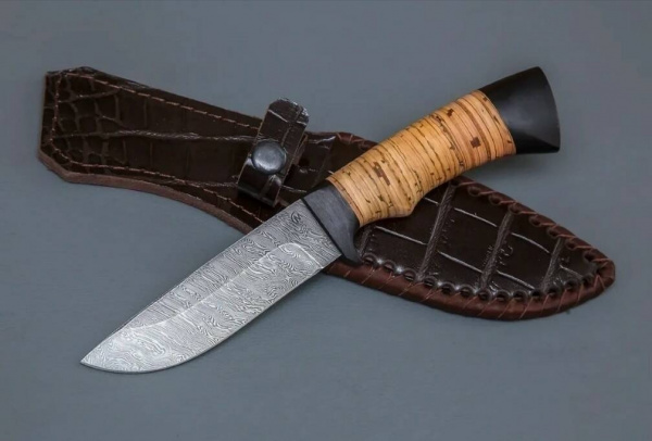 Нож Егерь, дам.ст., береста, граб