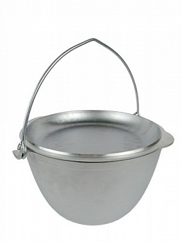 Котел походный алюм 5л KUKMARA без покр, кп50, плоское дно, крышка сковорода