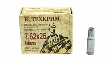 Патрон к.7,62х25 LRNPC Tokarev (Техкрим) 1уп/20шт