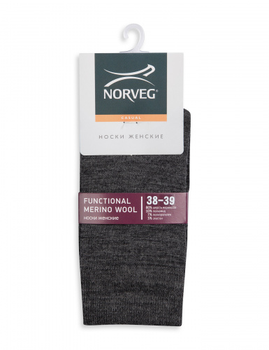 НОСКИ NORVEG FUNCTIONAL MERINO WOOL ЖЕНСКИЕ ЦВЕТ ТЕМНО-СЕРЫЙ МЕЛАНЖ,