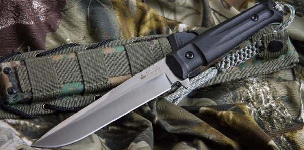Нож Alpha D2 SW (Stonewash, Черная рукоять)