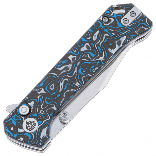 Нож QS147-H1 Grebe -складной, рук-ть черно-сине-белый карбон, клинок S35VN
