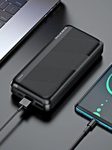 Внешний аккумулятор Borofone BJ27A 20000mAh 2.1A, MicroUSB/Type-C+2xUSB Black
