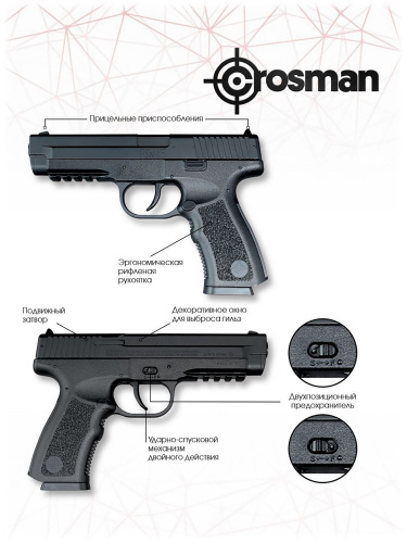 Пистолет пневм. Crosman PSM45 кал.4,5мм