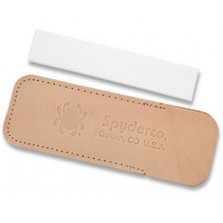 Мелкозернист.брусок д/заточки белый в кож.чехле