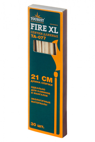 Спички длинные (каминные) FIRE XL (TA-077), 21 см, 30 шт., «Tourist»