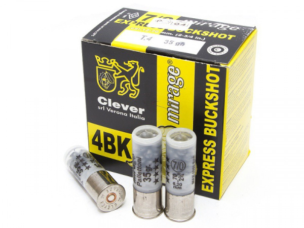 Патрон к.12х70 картечь 6,2 Clever 7/0 1уп/25шт