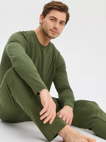 ЛОНГСЛИВ NORVEG BAMBOO ЦВЕТ ОЛИВКОВЫЙ