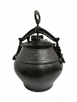 Афганский казан на 15 литров черный с боковыми ручками