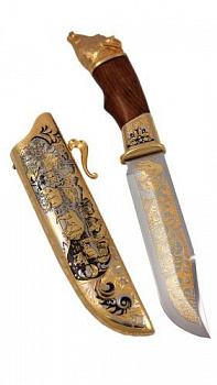 Нож сув.дамаск Тайга ( Кабаны) литьё голова кабана