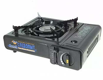 Плита наст. газовая "СЛЕДОПЫТ - PoweR  Black"(с переходником)