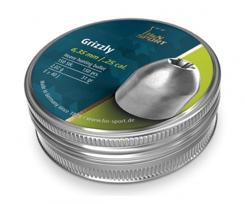 Пули пневм. "H&N Grizzly" кал. 6,35мм 2,02г (150 в банке)