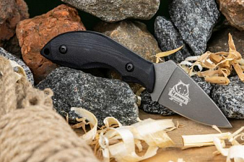 Нож HAMMY PGK TW G10-BH LS (TacWash, G10 Black Handle, Leather Sheath)