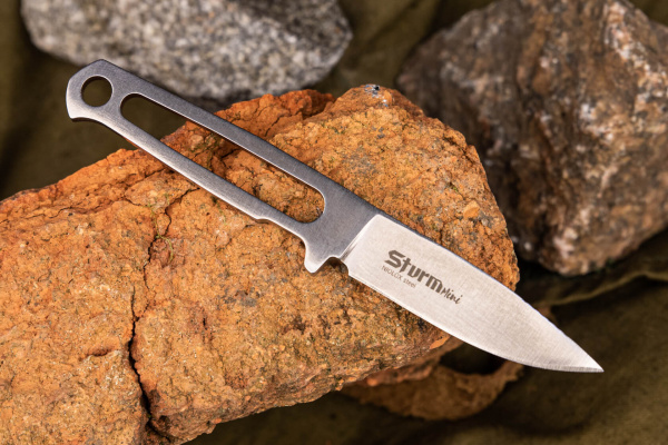 Нож Sturm Mini Niolox SW (Stonewash, кожаный чехол)