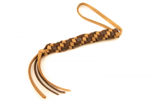 Темляк Круглый бежево-коричневый (кожаный)