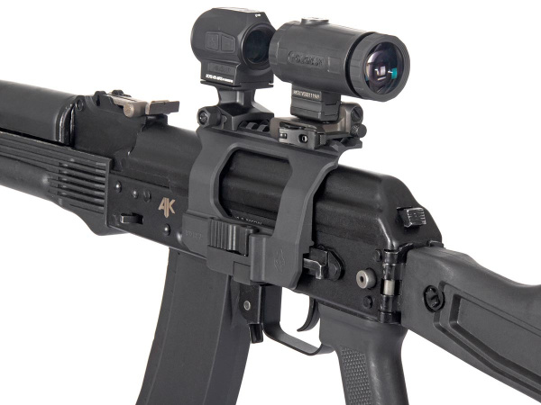 Кронштейн SAG боковой быстросъемный  Picatinny/ACOG для АК TAC , стальн защёлка