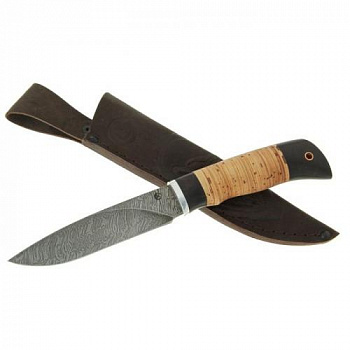 Нож Мурена, дам.ст., береста, граб, дюраль