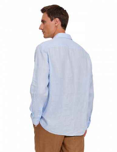 РУБАШКА NORVEG LINEN МУЖСКАЯ ПРЯМАЯ ЦВЕТ БЛЕДНО-ГОЛУБОЙ