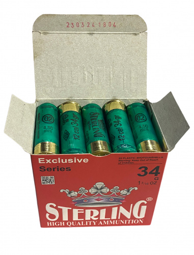 Патрон к.12х70 № 02(00) 34 гр.STERLING 1уп/25шт