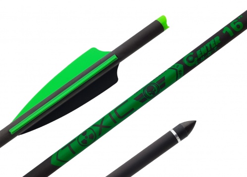 Стрела арбалетная карбоновая Centershot Toxic Carbon 16" Half Moon Nock Стрела арбалетная карбоновая Centershot Toxic Carbon 16" Half Moon Nock
