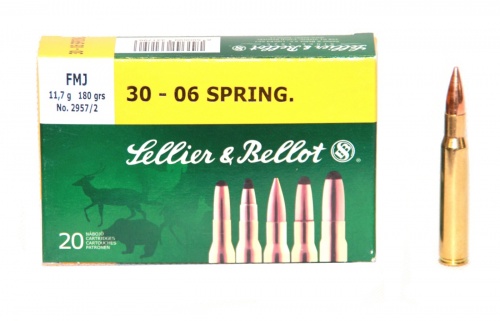 Патрон к.30-06 11,7гр FMJ S&B 1уп/20шт