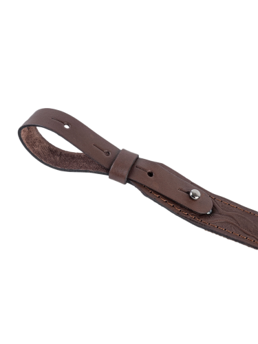 Ремень погонный с против. стропой с регулировкой / кожа / коричневый
