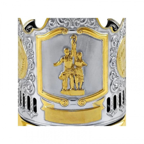 Чайный набор никел. с ч/п "Рабочий и колхозница 2 СССР" С18708/149