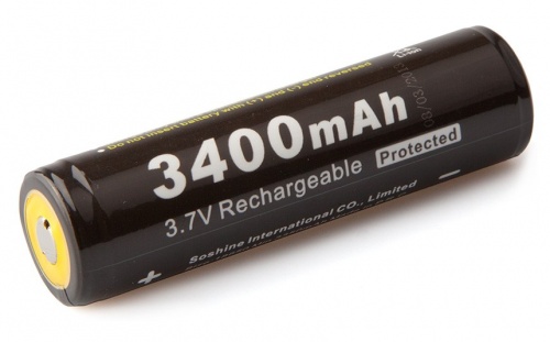 Аккумулятор литий-ионный Soshine 18650 3400mAh 3.7V PCB
