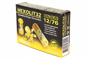 Патрон к.12х76, 32гр.DDupleks с пулей Hexolit 1уп/5шт