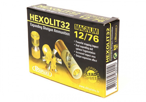 Патрон к.12х76, 32гр.DDupleks с пулей Hexolit 1уп/5шт
