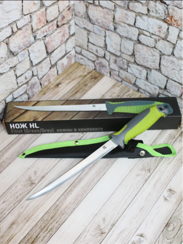 Нож HL Fillet Green+Grey, клинок 20,2см