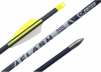 Стрела лучная карбоновая спортивная Centershot Flash 500 оперение Shield 2"