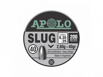 Пуля пневм. APOLO "Slug", для винт., 6.35 2.6 гр. (200 шт.)